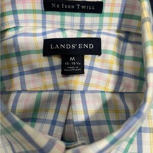 Lands' End Multicolor Plaid Men's Shirt